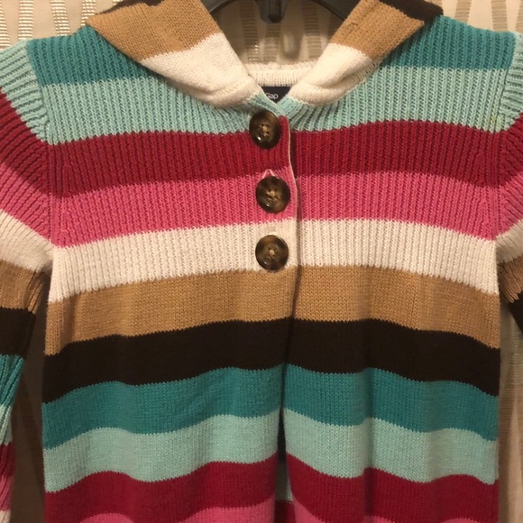 B2G1 Gap 3 button striped hooded sweater 5T - Picture 2 of 7